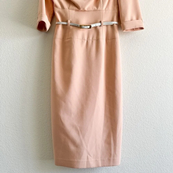 Black Halo Jackie O 3/4 Sleeve Sheath Dress NEW Fresco Size 4 - Picture 9 of 16